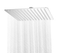 YEAUPE PRO Doccia a pioggia 10 pollici - Soffione doccia angolare in acciaio inox 304 ad alta pressione con ugelli autopulenti, montaggio a soffitto, cromato (25 x 25 cm)