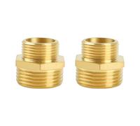 YEAUPE PRO Doppio Nipplo Ridotto in Ottone da G1/2"a G3/4"(Ø 25,7mm x 32,5mm) Filettatura Esterna in Ottone, Raccordo Filettato per Acqua Potabile (2 Pezzi)
