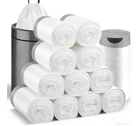 YEAUPE PRO Sacchi Spazzatura 50L con Manici, 180 Pezzi (12 Rotoli), Extra Spessi e Resistenti agli Strappi, Sacchetti Pattumiera da Cucina Pretagliati, Misura XL 66 x 78 cm, Bianchi