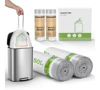 YEAUPE PRO Sacchi Spazzatura 50L con Manici, 60 Pezzi (4 Rotoli), Extra Spessi e Resistenti agli Strappi, Sacchetti Pattumiera da Cucina Pretagliati, Misura XL 66 x 78 cm (Verde, 30 Sacchi (2 Rotoli))