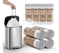 YEAUPE PRO Sacchi Spazzatura 50L con Manici, 60 Pezzi (4 Rotoli), Extra Spessi e Resistenti agli Strappi, Sacchetti Pattumiera da Cucina Pretagliati, Misura XL 66 x 78 cm, Bianchi