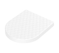 YEAUPE PRO Sedile WC a forma di D [corto], coperchio WC con abbassamento automatico, sedile WC con struttura a rombi, abbassamento Soft-Close, antigraffio, silenzioso e facile da pulire, rimovibile