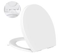YEAUPE PRO Sedile WC con chiusura rallentata e cerniere regolabili a sgancio rapido, facile da pulire e da installare, universale, 44,7 x 37,2 cm, colore: bianco
