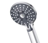 YEAUPE PRO Soffione Doccia con 6 Getti, Alta Pressione, Anticalcare, Pulsante Cambio Rapido, Risparmio Acqua, Installazione Senza Attrezzi, Cromato