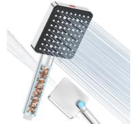 YEAUPE PRO Soffione doccia con filtro dell'acqua dura, soffione quadrato ad alta pressione con lavaggio elettrico per la pulizia, 6+1 modalità di spruzzo, pioggia per rimuovere cloro residuo