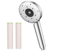 YEAUPE PRO Soffione doccia con filtro, doccetta da 110 mm, 6 tipi di getto, completamente cromata, con 2 filtri per acqua, cloro e riduzione del calore, delicato sulla pelle