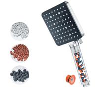 YEAUPE PRO - Soffione doccia quadrato ad alta pressione con 6 modalità di getto, grande e potente soffione a pioggia per doccia a bassa pressione per addolcitore d'acqua dura a bassa pressione