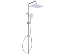 YEAUPE PRO Tapless Kit doccia in acciaio inox cromato | Soffione ABS 30x20cm | 3 modelli di doccia | Tubo doccia da 160cm | Asta doccia regolabile, altezza da 65-102cm