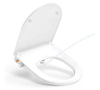 YEAUPE PRO Tavoletta WC a Forma di D con Bidet, Tavoletta WC universale, non elettrico, pressione regolabile, Soft Close Toilet Seat, Sedile WC morbido chiuso combinato bidet wc, Bianco
