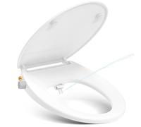 Tavoletta WC a Forma di O con Bidet, YEAUPE PRO Tavoletta WC universale Bidet, non elettrico, pressione regolabile, Soft Close Toilet Seat, Sedile WC morbido chiuso combinato bidet wc, 42.7 * 37CM