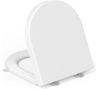 YEAUPE PRO Tavoletta Wc con Chiusura Ammortizzata, a Forma di D [CORTO], Sedile WC Facile da Installare, Rimovibile, Capacità di Carico Fino a 150 kg, Bianco, 42,5 x 36,3cm