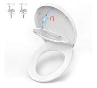 YEAUPE PRO Tavoletta WC familiare Universali O Forma, Sedile WC Con chiusura ammortizzata e funzione di sgancio rapido, Montaggio Rapido,Facile da Pulire, Bianco, 44,6 x 37,2 x 4,35 CM