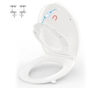 YEAUPE PRO Tavoletta WC familiare Universali O Forma, Sedile WC Con chiusura ammortizzata e funzione di sgancio rapido, Montaggio Rapido,Facile da Pulire, Bianco, 44,6 x 37,2 x 4,35 CM