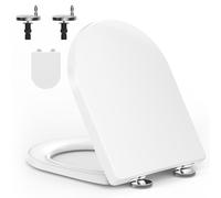 YEAUPE PRO Tavoletta WC Forma D Lungo Urea con Chiusura Ammortizzata Bianco