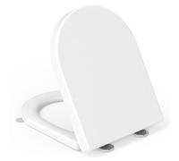 Tavoletta Wc Universale D Forma, YEAUPE PRO Sedile WC Con Chiusura Ammortizzata e Funzione di Sgancio Rapido, Bianco, 46,4 * 35,9 * 5CM