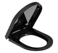 YEAUPE PRO Tavoletta WC Universali D Forma, Copriwater, Sedile WC Chiusura Ammortizzata con Sgancio Rapido a un Pulsante, Modello di installazione allegato, Trama di rombo Nero, 43,5 * 36,2 * 5,1 CM