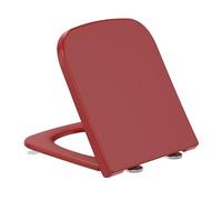 YEAUPE RPO Tavoletta wc Universali Forma quadrata, Sedile WC, Urea-Formaldeide Chiusura Ammortizzata tavoletta wc con Sgancio Rapido a un Pulsante, Rosso 42,2 * 36,2 * 4,4CM
