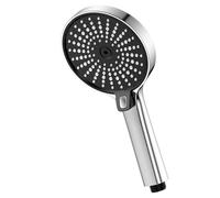 YEAUPE Soffione doccia nero 120 mm, alta pressione 3 getti anticalcare, doccetta di ricambio universale G1/2, finitura opaca e cromata
