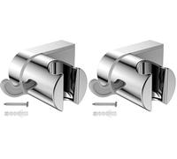 YEAUPE Supporto per soffione doccia con materiale di fissaggio, supporto doccia con viti, cromato, compatibile con la maggior parte dei soffione doccia (Confezione da 2)