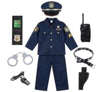 Yeaxxsqy Costume da Poliziotto per Bambini e Ragazzi, Completo da Poliziotto con Accessori per Giochi di Ruolo e Travestimenti di Halloween, Taglia S