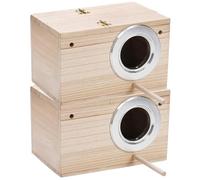 Yeaxxsqy Nido per parrocchetti in Legno, 2 Pezzi, 8x5x5, con Porta trespolo e Coperchio apribile, Robusta casetta per Uccelli per Gabbia