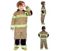 Yeaxxsqy Set costume da pompiere XS con top e pantaloni per cosplay di Halloween per bambini