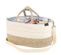 YeaYee Organizzatore per pannolini per bambini, cestino portaoggetti con scomparti intercambiabili, 100% tela di cotone portatile, per cambiare il pannolino, regalo per la nascita