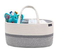 YeaYee Organizzatore per pannolini per bambini, cestino portaoggetti con scomparti intercambiabili, 100% tela di cotone portatile, per cambiare il pannolino, regalo per la nascita