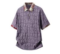 YEBAITOU Maglietta da uomo a maniche corte con colletto alla coreana, aderente, resistente, per allenamento, corsa, abbigliamento all'aperto, grigio, 3XL