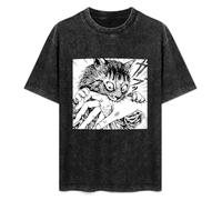 YEBEI My Cute Cat Tomie Junji Ito Manga T-Shirt Mens Unisex Black Tees S