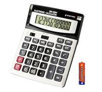 YEBMoo Calcolatrice da scrivania a 12 cifre con ampio display LCD e pulsante sensibile, doppia energia solare e batteria, funzione standard per ufficio (YE1200V)