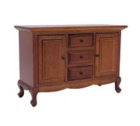 Yechiry 1:12 Ga Armadio per la Casa delle Bambole, Armadio in Miniatura in Legno con 2 Porte e 3 Cassetti, 4.7x3.5x1.8 Pollici, Ideale per l'arredamento del Soggiorno Nelle Box/Cover delle Bambole