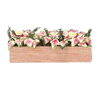 Yechiry 1:12 House Dollhouse Rettangolo di Fiori, in Miniatura Rectanglar Fioriera, Vivida Vita Colorata Come una Casa Decorativa per la Casa delle Bambole con Vasi di Legno per Oggetti