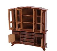 Yechiry 1:12 Scala Dollhouse Bookcase Display Libreria Classica in Legno in Miniatura Mobile Design Realistico Eccezionale Artigianato Display Showcase Decorazione (Marrone)