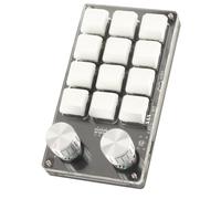 Yechiry 12 Tastiera per Pc Gioco Chiave, Tastiera Gioco con Una Mano, Tastiera Mini Tastiera Mini Portatile Tastiera Programmabile Fai - -Te per Office Gaming (Nero Bianco)