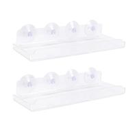 Yechiry 2 Ripiani Galleggianti per Piante da Finestra in Acrilico, Ripiani a Ventosa Trasparenti, a Strisce Portanti con Ventose, Ideali per Piante Succulente da Interno, Bagno e