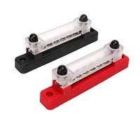Yechiry 6 Blocco di Distribuzione della Barra del Bus del Terminale, 6 Terminal Stup M6X2, Vite Terminale M4X6, 300 V AC/48 V DC, 130A AC/150A DC con Nicheli Piastre in Ottone per Auto, Barca,