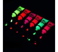 Yechiry 6 Pezzi di Pittura per il Corpo Viso Blacklight, Set di Vernici Lavabili Luminose Al Neon Che Si Illuminano Al Buio per Discoteche e Feste di Halloween (Colore assortito)