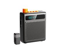 Yechiry Amplificatore Vocale Portatile, Mini Megafono da 25 W con Suono Forte, Amplificatore Ricaricabile con Microfono Auricolare, Ideale per Insegnanti, Relatori, Guide Turistiche (BLACK)