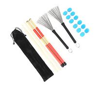 Yechiry Bacchette 5A, Kit Bacchette In Legno Di Acero, Con Testina Retrattile Con Punta In Gomma E Custodia In Velluto, Include Ruta Per Tamburo E Smorzatore Morbido Per Tamburi Per Accessori Set
