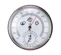 Yechiry Barometro Termometro Igrometro da 5,2 Pollici, Stazione di Previsione 3 in 1, Stazione Meteorologica in Acciaio Inossidabile Barometro con Movimento Meccanico per Giardino