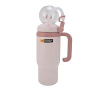Yechiry Bottiglia d'acqua con Fontana a Forma di Balena, Tazza Isolata in Acciaio Inossidabile da 710 Ml, Manico e Tazza di Cannuccia per Viaggi all'aperto e Uso Quotidiano (PINK #15)