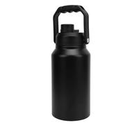 Yechiry Bottiglia d'acqua Isolata 3L, Bottiglia d'acqua in Acciaio Inossidabile in Bocca Larga con Coperchio per Manico e Cannuccia, Matraccio Riutilizzabile da Viaggio per le Perdite per (BLACK)