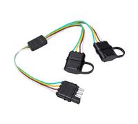 Yechiry Cablaggio per Rimorchio Piatto a 4 Pin da 1 Maschio a 2 Femmine | Cappuccio Impermeabile, Fili in Rame, Copertura in PVC, Protezione Antifango, Camioncini, SUV, , Luci a LED, Connettore