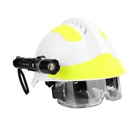 Yechiry Cappello Antincendio, Casco di Salvataggio Anti-Impatto con Lampada Frontale e Occhiali per Lavoratori Petroliferi, Misura Regolabile 53 Cm-63 Cm