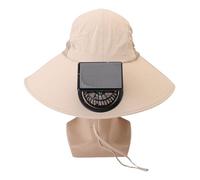 Yechiry Cappello Sole a Bordo Largo con Ventola, Cappello Fan di Pesca con Carico Solare e USB, Controllo della Voce al, Design a Scialle, Secchio per Campeggio, Viaggio, Pesca