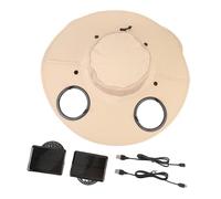 Yechiry Cappello Ventola Solare, Cappello Sole a Bordo Largo con 2 Ventilatori Integrati, Un Esterno Impermeabile USB per la Pesca in Campeggio