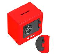 Yechiry Cassetta di Sicurezza per Soldi per Bambini Custodia per Monete Dal Design Elegante per Bambini 3,5 X 3,5 X 2,6 Pollici in Plastica (rosso)