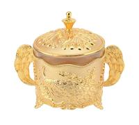 Yechiry Ciotola di Zucchero in Stile Europeo, Barattolo di Stoccaggio in Vetro Vintage per Caramelle con Coperchio e Cucchiaio, Contenitore di Condimento per L'organizzazione
