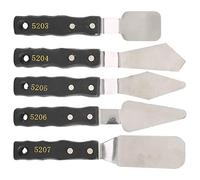 Yechiry Coltello per Pittura Acrilica 5 Pezzi Set di Spatole e Spatole per Pasta Modellante per Texture di Pittura Gesso Perfetto per Hobbisti e Insegnanti D'arte, Manico in Legno in Acciaio